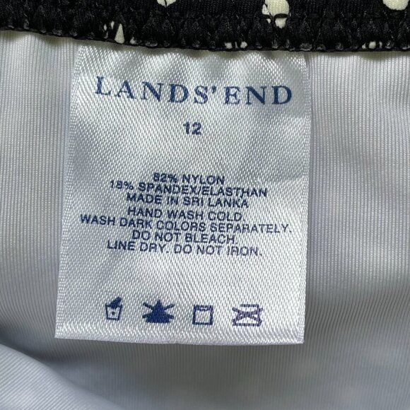 Land's End Women's Black & White Dots Classic Hipster Bikini Swim Bottom 12 - Picture 4 of 7